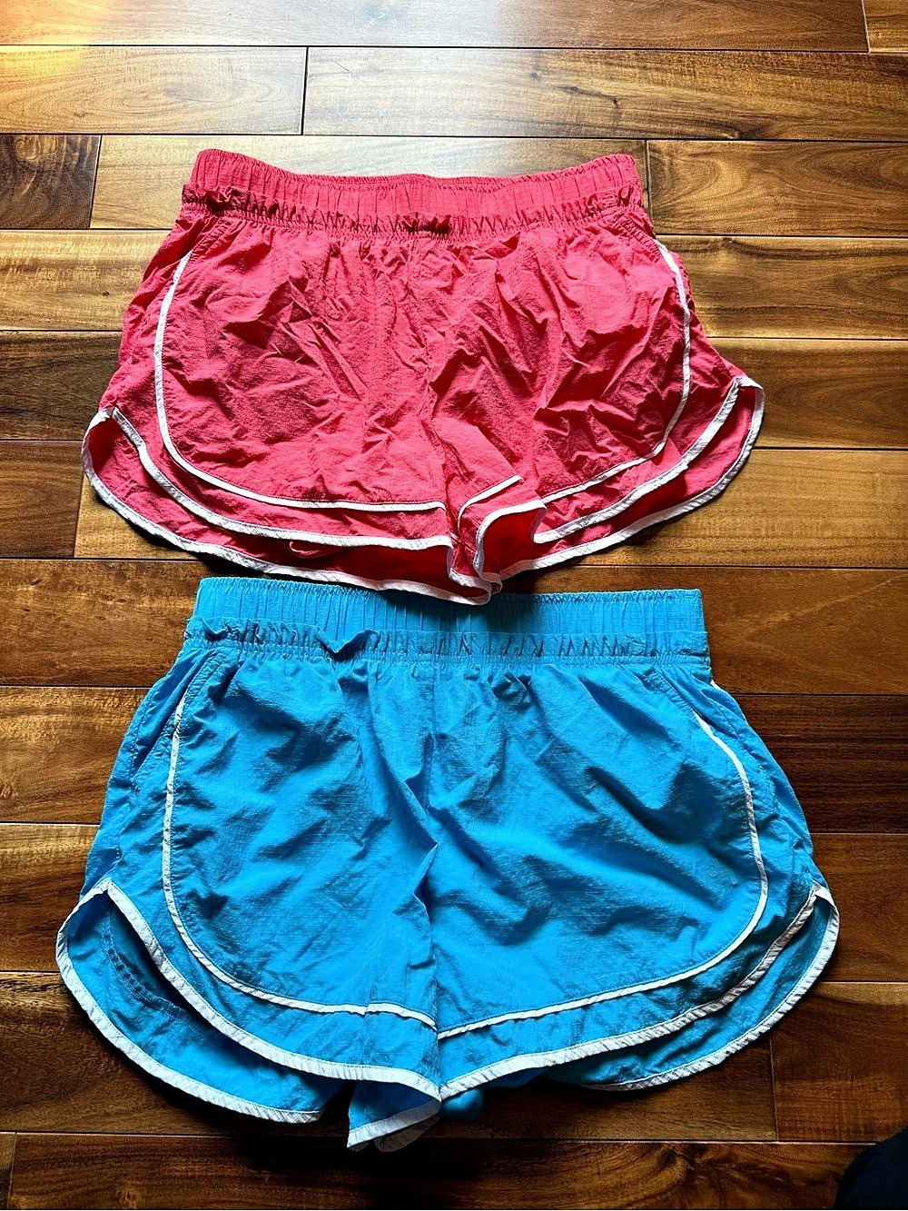 JoyLab Women's Athletic Shorts 2-Pack Coral & Blue Small